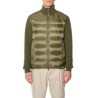 Nylon down jacket with wool and cashmere sleeves