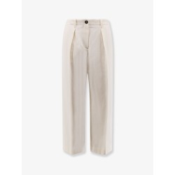 Cotton and wool trousers with adjustable drawstring