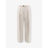 Cotton and wool trousers with adjustable drawstring