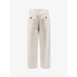 Cotton and wool trousers with adjustable drawstring