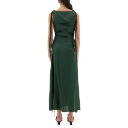 GATHERED SATIN DRESS