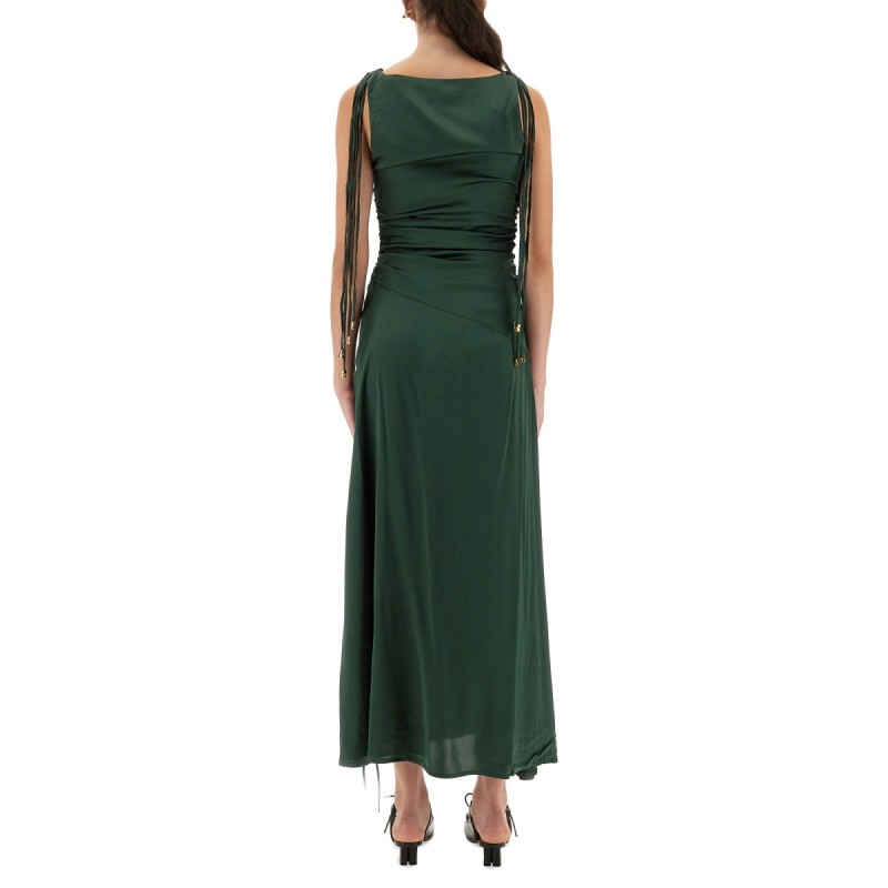 GATHERED SATIN DRESS