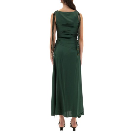 GATHERED SATIN DRESS