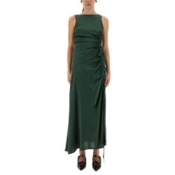 GATHERED SATIN DRESS