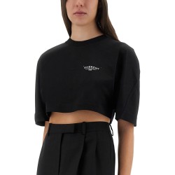 CROPPED T-SHIRT WITH LOGO PRINT