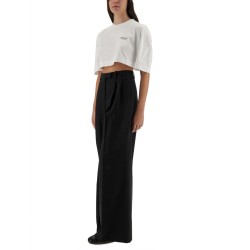 CROPPED T-SHIRT WITH LOGO PRINT