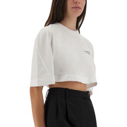CROPPED T-SHIRT WITH LOGO PRINT