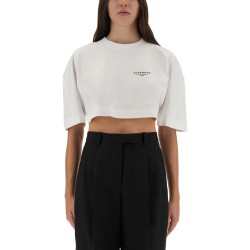 CROPPED T-SHIRT WITH LOGO PRINT