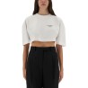 CROPPED T-SHIRT WITH LOGO PRINT