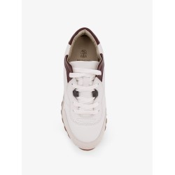 Low-top leather sneakers with Monili detail