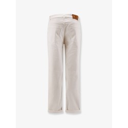Traditional Fit white denim trousers