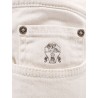Traditional Fit white denim trousers