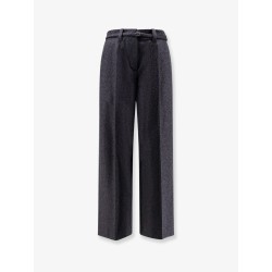Virgin wool trousers with belt