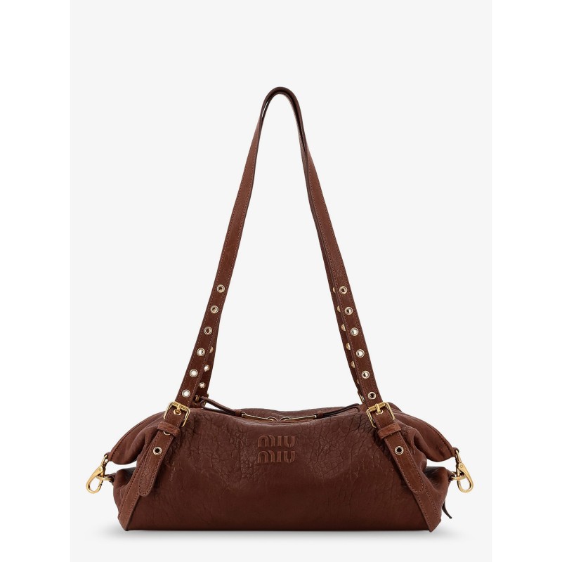 Nappa leather bag with embossed Logo Lettering