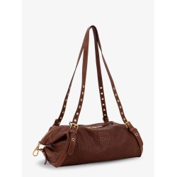 Nappa leather bag with embossed Logo Lettering