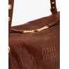Nappa leather bag with embossed Logo Lettering