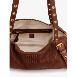 Nappa leather bag with embossed Logo Lettering