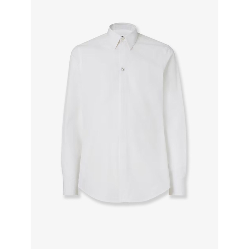 Cotton shirt with metal FF button