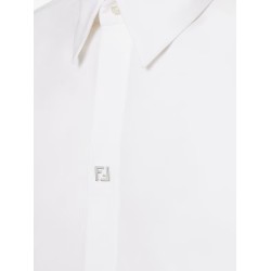 Cotton shirt with metal FF button