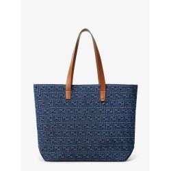 FF Jacquard tote bag with denim effect