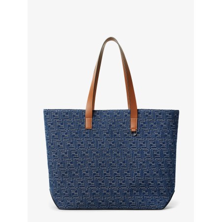 FF Jacquard tote bag with denim effect