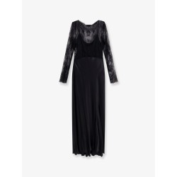 Long dress with lace insert