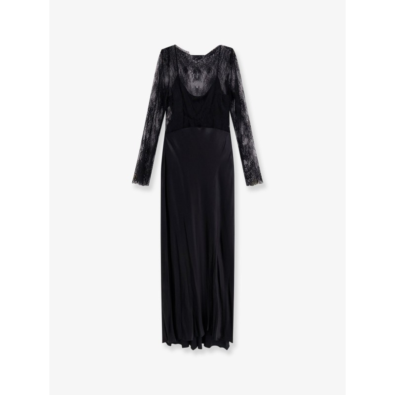 Long dress with lace insert
