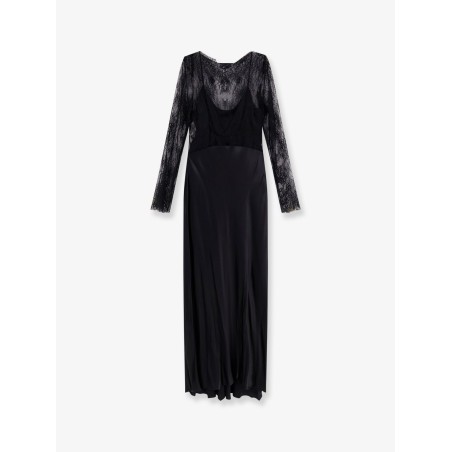 Long dress with lace insert