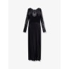 Long dress with lace insert