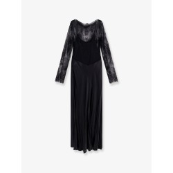 Long dress with lace insert
