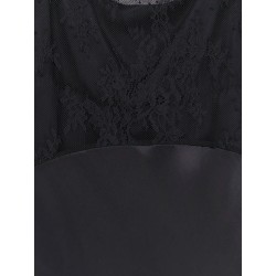 Long dress with lace insert