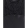 Long dress with lace insert