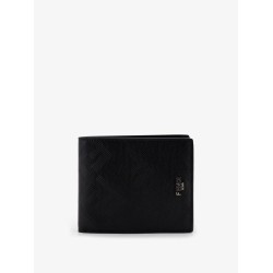 FF jacquard fabric and leather bifold wallet