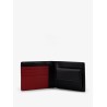 FF jacquard fabric and leather bifold wallet