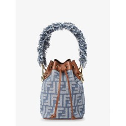 Mon Tresor jacquard FF fabric and leather bucket bag