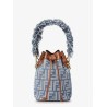 Mon Tresor jacquard FF fabric and leather bucket bag