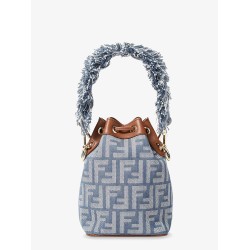 Mon Tresor jacquard FF fabric and leather bucket bag