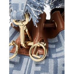 Mon Tresor jacquard FF fabric and leather bucket bag
