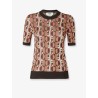 Viscose sweater with Optical Fendi motif