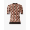 Viscose sweater with Optical Fendi motif