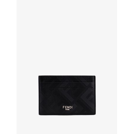 Leather cardholder with FF motif