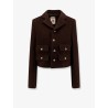 Wool blend blazer with metal buttons