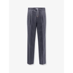 Virgin wool trousers with drawstring