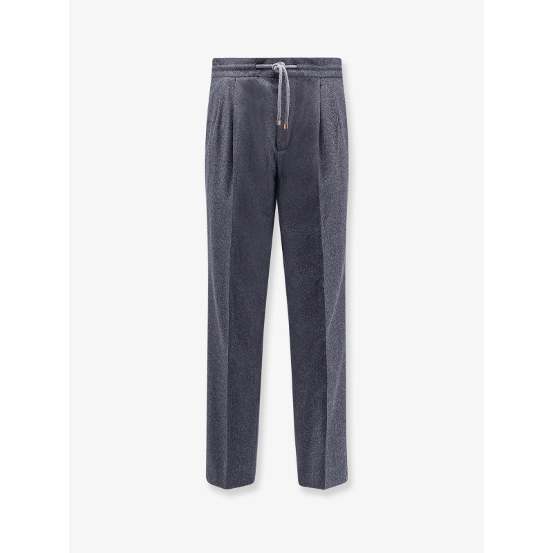 Virgin wool trousers with drawstring