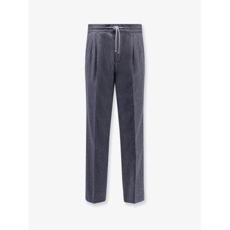 Virgin wool trousers with drawstring