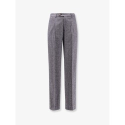 Herringbone wool and cashmere trousers