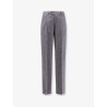 Herringbone wool and cashmere trousers