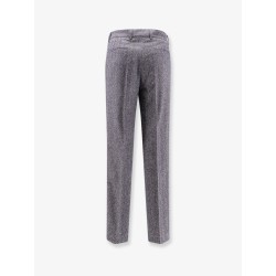Herringbone wool and cashmere trousers