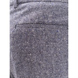 Herringbone wool and cashmere trousers