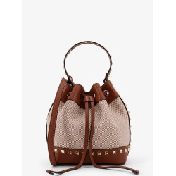 Rockstud Spike canvas and leather shoulder bag